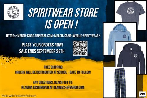 Spiritwear shop will close on September 28th. 