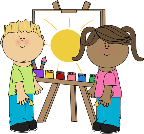 Children painting 