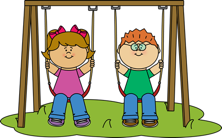 Children on a swing 